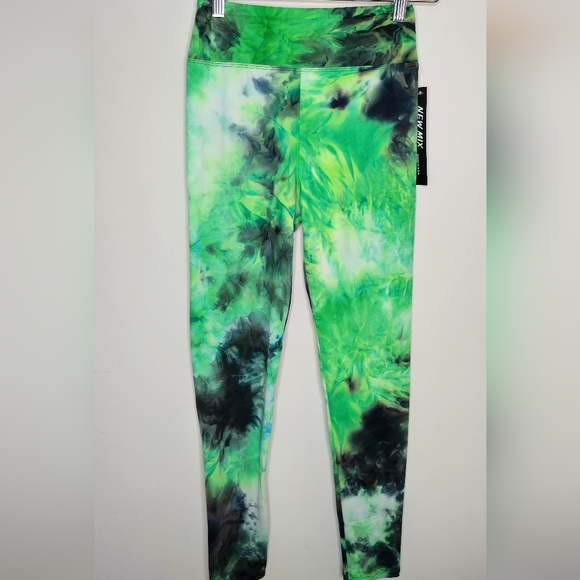 Tie Dye Neon Green & Charcoal Work Out Set M - Picture 4 of 6